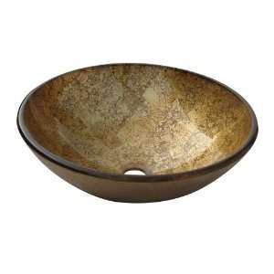   Decor NICOLE Round Glass Basin Vessel Sink, Gold: Home Improvement