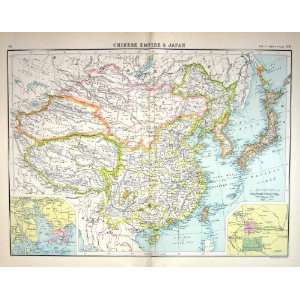   Map C1900 Chinese Empire Japan Peking Hong Kong Taiwan China Home