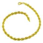  10k Yellow Gold 4 mm Rope Bracelet