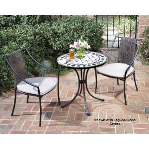  Marble Outdoor Bistro Table & 2 Arm Chairs Patio, Lawn 