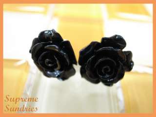 20g 0.8mm Colorful 3D Rose Fake Plugs Earrings Stud #15  