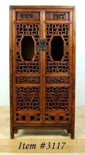 WOOD BOOK CASE CABINET Shelf Chinese Hand Carved Chest  