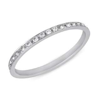   14k .31 Dwt Diamond White Gold Eternity Band Ring 