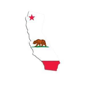  California Shaped Cal Bear Flag Sticker 