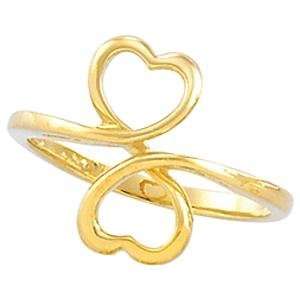  Double Heart Fashion Ring in 14k Yellow Gold Jewelry