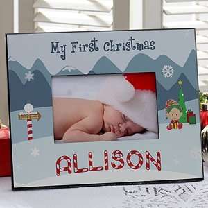    Babys First Christmas Personalized Picture Frame: Home & Kitchen