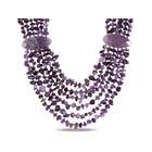 Amour 20 24 6 Strand Mixed Purple Agate & Amethyst Chips Necklace with 