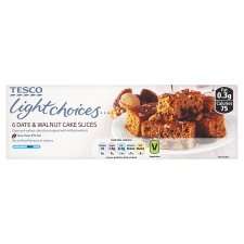 Tesco Light Choices Date And Walnut Cake Slices 6Pk   Groceries 