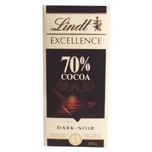 Lindt Excellence 70% percent Cocoa 100g  Grocery & Gourmet 