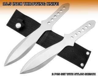 10.5 INCH THROWING KNIFE SET   2 PC SET STAINLESS STEEL  