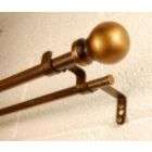 BCL Classic Ball Double Curtain Rod, Antique Gold Finish, 86   120