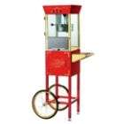   Popcorn Red Matinee Movie Eight Ounce Antique Popcorn Machine and Cart