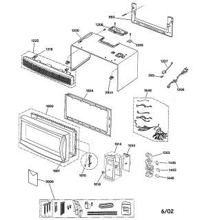 Ge Microwave Control panel, door, grille & case Parts