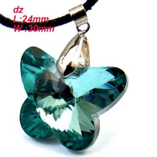   Butterfly Bead Glass Crystal Pendant Necklace Jewelry Gift  