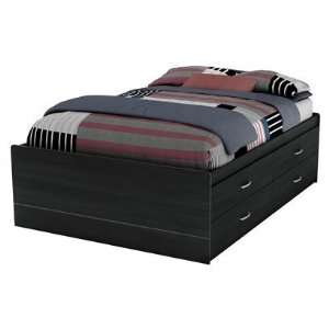  Cosmos Full Captain Bed in Black Onyx By South Shore 