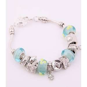  Fashion Jewelry Desinger Murano Glass Bead Bracelet Light 
