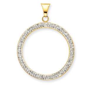    14k Reversible Crystal Circle Pendant West Coast Jewelry Jewelry