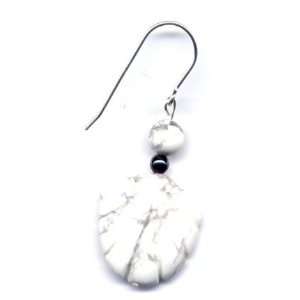   of White Howlite Sea Shell Earrings Sterling Silver Discount Jewelry