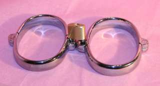   Chrome Metal Wrist Cuffs, Shackles, Handcuffs, Restraints (L)  