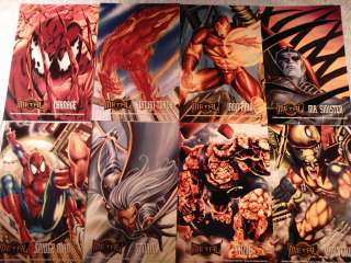 Marvel Metal Prints trading cards lot of 8 + poster 6x10 IronMan 