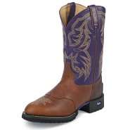 Tony Lama Mens Work Boot Western Leather 11 Brown/Purple XT5001 Wide 