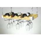   WR 40526 Wine Bottle & Glass Ceiling Wall Mount Wine Rack 6 Bottles
