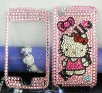 HELLO KITTY CAT pink Crystal handicraft FULL Case fits Apple iPod 
