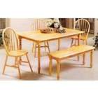 Acme 5 pc natural finish wood dining table set