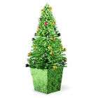 National Tree MZTR 12B 12 in. Rattan Christmas Tree  Green with Color 