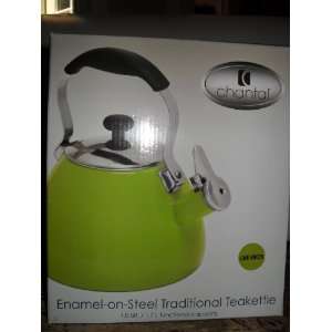  Chantal Enamel 0n Steel Traditional Teakettle Lime Green 1 