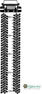 Jeep Tire Track Growth Chart Wall Stickers Decals 1178  