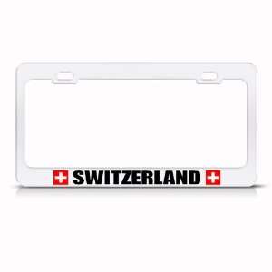  Switzerland Swiss Flag White Country Metal license plate 