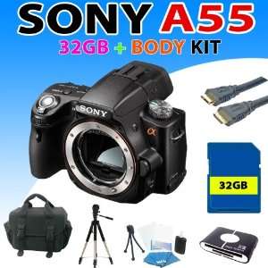  Sony a55 DSLR Camera (Body) + Premium Carrying Case, 32gb 
