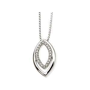  14k White Gold Diamond Pendant On 16 In Box Necklace 1 