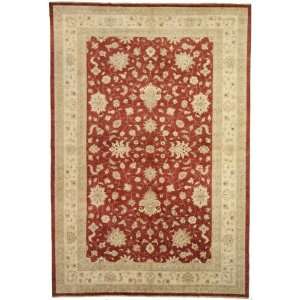  122 x 1710 Red Hand Knotted Wool Ziegler Rug