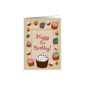 5th Birthday Cupcakes Card