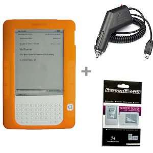 Kindle 2 E Book Reader Silicone Rubber Skin Case + Kindle2 Car Charger 