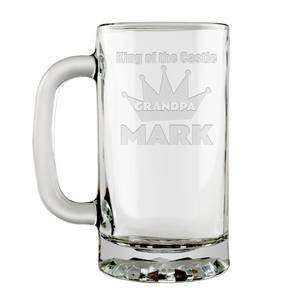   of the Castle Personalized Glass Beer Mug for Grandpa