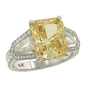  Trapezoid and Pave Diamond Ring 1.30cttw (CZ ctr) Jewelry