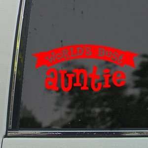  Worlds Best Auntie Red Decal Car Truck Window Red Sticker 