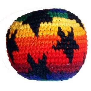 Black Stars Hacky Sack / Footbag   Hand Crocheted Made in 