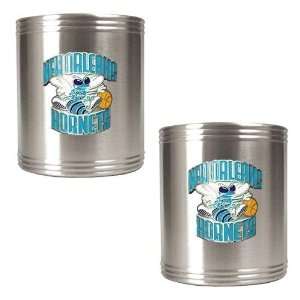  New Orleans Hornets NBA 2pc Stainless Steel Can Holder Set 