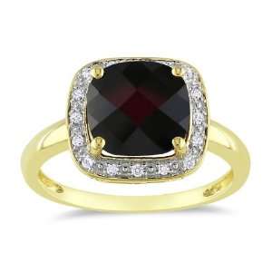   Diamond and Garnet Ring, (.1 cttw, GH Color, I2 I3 Clarity) Jewelry