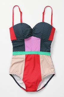 Sweetheart Patchwork Maillot   Anthropologie