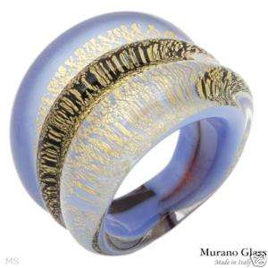 240 24K 2 Tone Genuine MURANO GLASS RING Size 7  New  