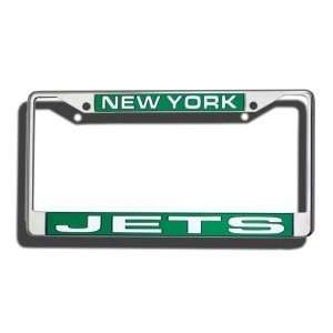  New York Jets Laser Cut Chrome License Plate Frame Sports 