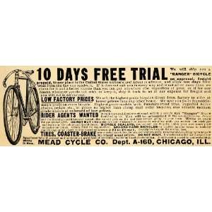  1911 Ad Mead Cycle Company Ranger Bicycle Agents Wanted 