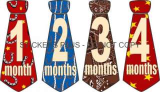 Monthly Baby Onesie Neck Tie Stickers Western Cowboy  