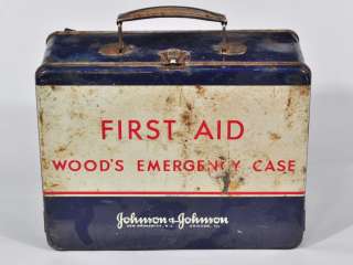 First Aid Woods Emergency Case Johnson & Johnson Metal  