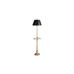Chart House Overseas Adjustable Height Club Floor Lamp with Silk Shade 